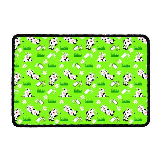 Cartoon Daisy And Cow Pattern Print Kitchen Mat