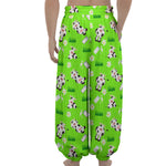 Cartoon Daisy And Cow Pattern Print Lantern Pants