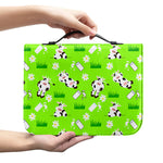 Cartoon Daisy And Cow Pattern Print Leather Bible Cover