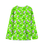 Cartoon Daisy And Cow Pattern Print Long Sleeve Short Coat