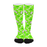 Cartoon Daisy And Cow Pattern Print Long Socks