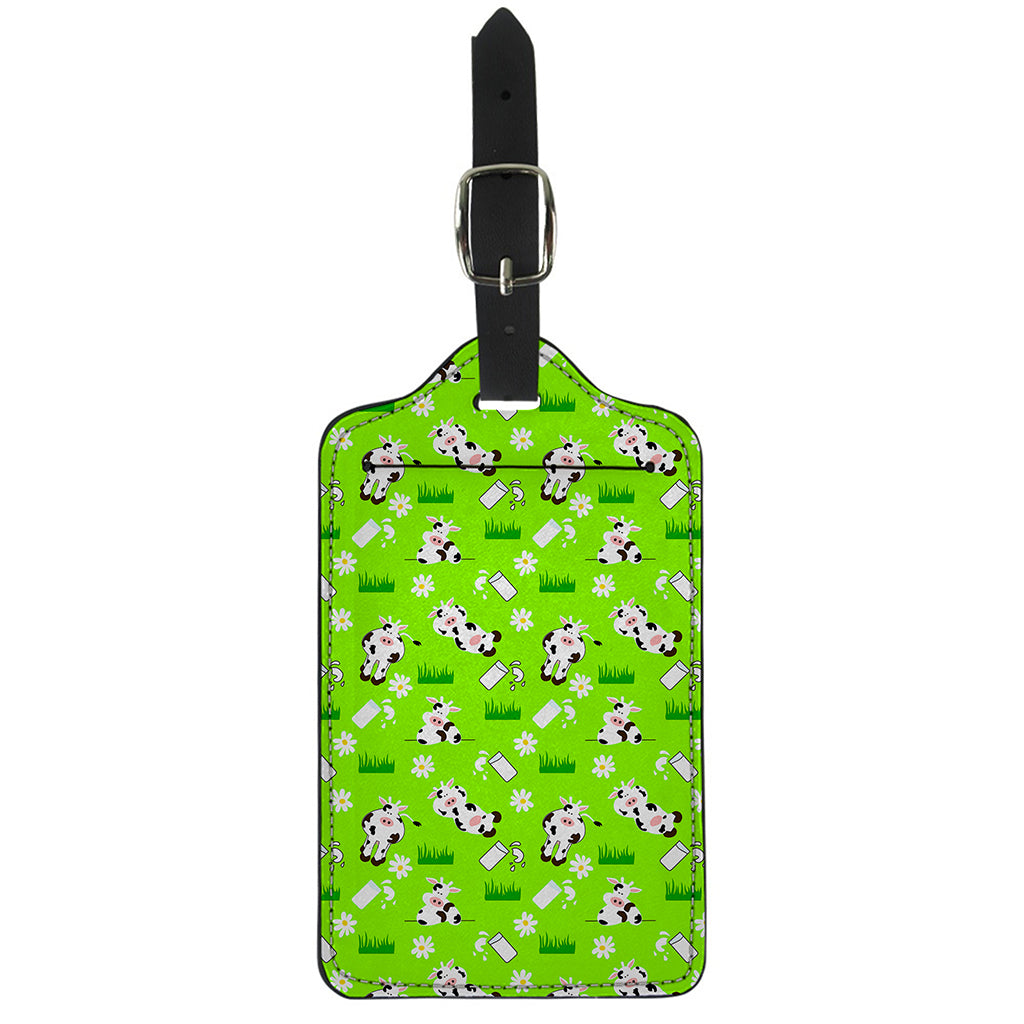 Cartoon Daisy And Cow Pattern Print Luggage Tag