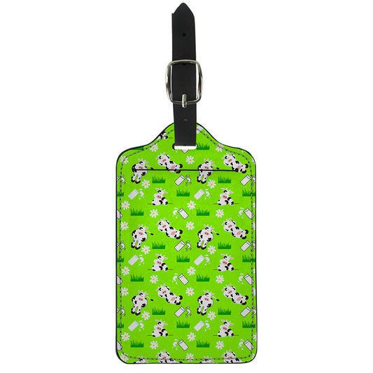 Cartoon Daisy And Cow Pattern Print Luggage Tag