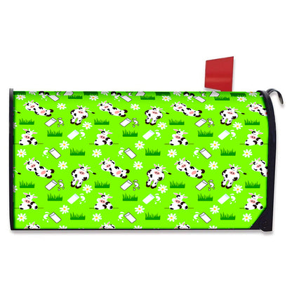 Cartoon Daisy And Cow Pattern Print Mailbox Cover
