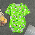 Cartoon Daisy And Cow Pattern Print Men's Bodysuit