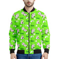 Cartoon Daisy And Cow Pattern Print Men's Bomber Jacket