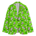 Cartoon Daisy And Cow Pattern Print Men's Cotton Blazer
