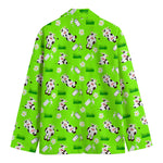 Cartoon Daisy And Cow Pattern Print Men's Cotton Blazer