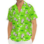 Cartoon Daisy And Cow Pattern Print Men's Deep V-Neck Shirt