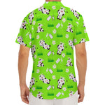 Cartoon Daisy And Cow Pattern Print Men's Deep V-Neck Shirt