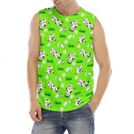 Cartoon Daisy And Cow Pattern Print Men's Fitness Tank Top