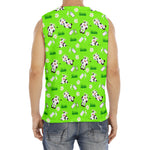 Cartoon Daisy And Cow Pattern Print Men's Fitness Tank Top