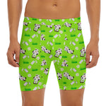 Cartoon Daisy And Cow Pattern Print Men's Long Boxer Briefs