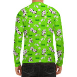 Cartoon Daisy And Cow Pattern Print Men's Long Sleeve Rash Guard