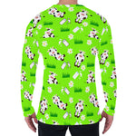 Cartoon Daisy And Cow Pattern Print Men's Long Sleeve T-Shirt