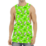 Cartoon Daisy And Cow Pattern Print Men's Muscle Tank Top