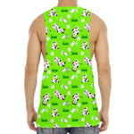 Cartoon Daisy And Cow Pattern Print Men's Muscle Tank Top