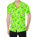 Cartoon Daisy And Cow Pattern Print Men's Shirt