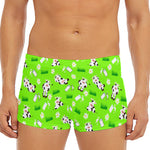 Cartoon Daisy And Cow Pattern Print Men's Short Boxer Briefs