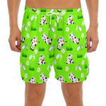 Cartoon Daisy And Cow Pattern Print Men's Split Running Shorts