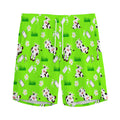 Cartoon Daisy And Cow Pattern Print Men's Athletic Shorts