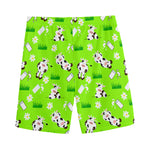 Cartoon Daisy And Cow Pattern Print Men's Sports Shorts