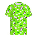 Cartoon Daisy And Cow Pattern Print Men's Athletic T-Shirt