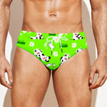 Cartoon Daisy And Cow Pattern Print Men's Swim Briefs