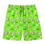 Cartoon Daisy And Cow Pattern Print Men's Swim Trunks