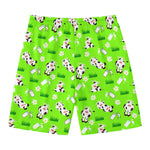 Cartoon Daisy And Cow Pattern Print Men's Swim Trunks