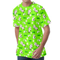 Cartoon Daisy And Cow Pattern Print Men's Velvet T-Shirt