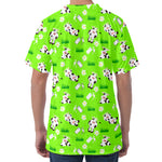 Cartoon Daisy And Cow Pattern Print Men's Velvet T-Shirt