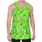Cartoon Daisy And Cow Pattern Print Men's Velvet Tank Top