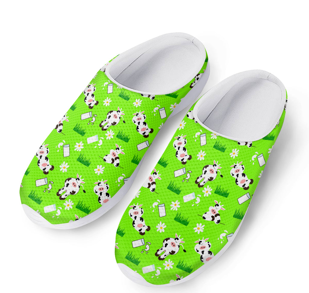 Cartoon Daisy And Cow Pattern Print Mesh Casual Shoes