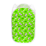 Cartoon Daisy And Cow Pattern Print Mesh Laundry Hamper