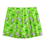 Cartoon Daisy And Cow Pattern Print Mesh Shorts