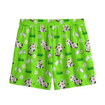 Cartoon Daisy And Cow Pattern Print Mesh Shorts