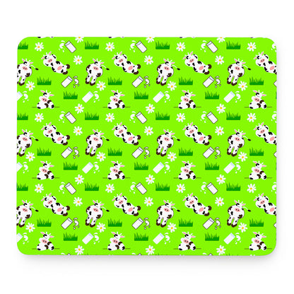 Cartoon Daisy And Cow Pattern Print Mouse Pad