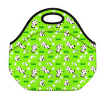 Cartoon Daisy And Cow Pattern Print Neoprene Lunch Bag