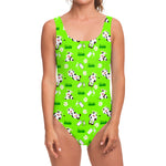 Cartoon Daisy And Cow Pattern Print One Piece Swimsuit