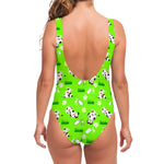 Cartoon Daisy And Cow Pattern Print One Piece Swimsuit