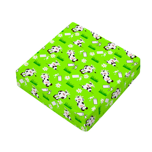 Cartoon Daisy And Cow Pattern Print Outdoor Seat Cushion Cover
