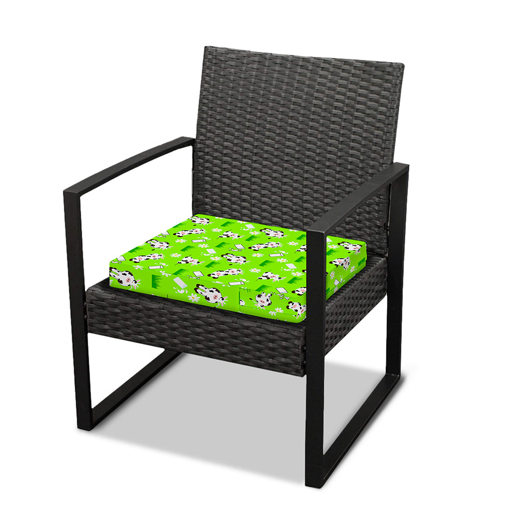 Cartoon Daisy And Cow Pattern Print Outdoor Seat Cushion Cover