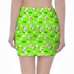 Cartoon Daisy And Cow Pattern Print Pencil Mini Skirt