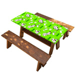Cartoon Daisy And Cow Pattern Print Picnic Table Cover