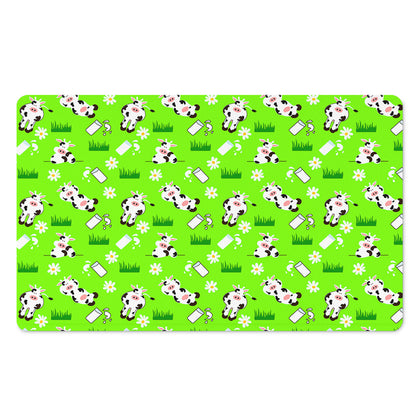 Cartoon Daisy And Cow Pattern Print Polyester Doormat