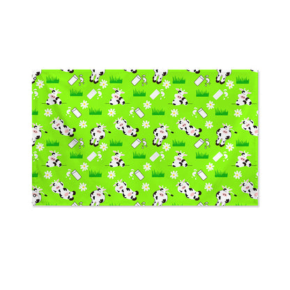 Cartoon Daisy And Cow Pattern Print Polyester Flag