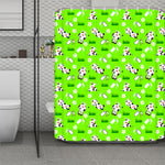 Cartoon Daisy And Cow Pattern Print Polyester Shower Curtain