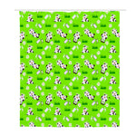 Cartoon Daisy And Cow Pattern Print Polyester Shower Curtain