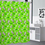 Cartoon Daisy And Cow Pattern Print Premium Shower Curtain